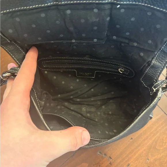 Kate Spade Pebbled Leather Shoulder Bag - Black USED - Picture 7 of 12